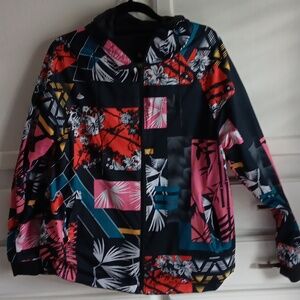 Adidas Black REVERSIBLE Windbreaker Lightweight Hooded Jacket XL